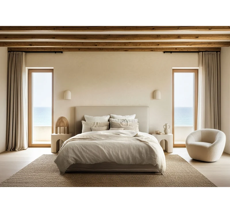 Natura European linen Sham Pair with four-sided piping