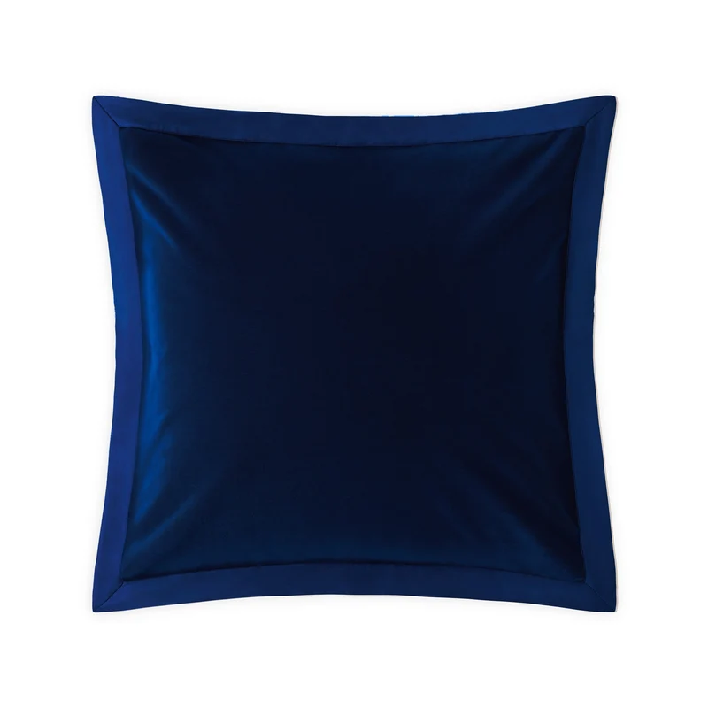 Cirrus cotton velvet Euro sham with Giza 94 sateen border