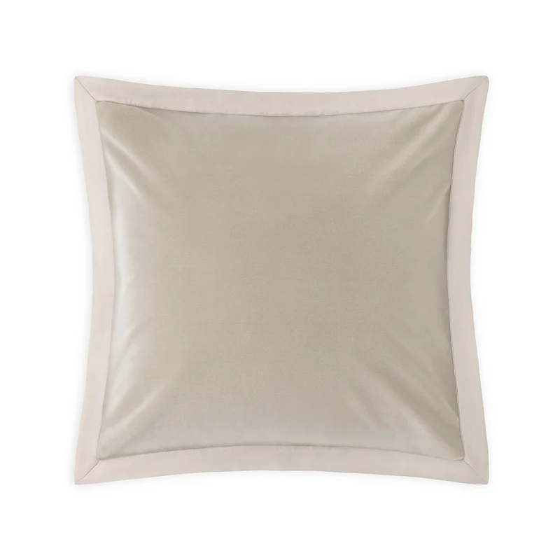 Cirrus cotton velvet Euro sham with Giza 94 sateen border