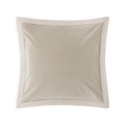 Cirrus cotton velvet Euro sham with Giza 94 sateen border