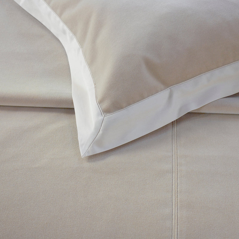 Cirrus cotton velvet Euro sham with Giza 94 sateen border