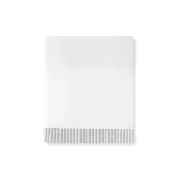 Luna 400TC cotton percale flat sheet with elegant hem border