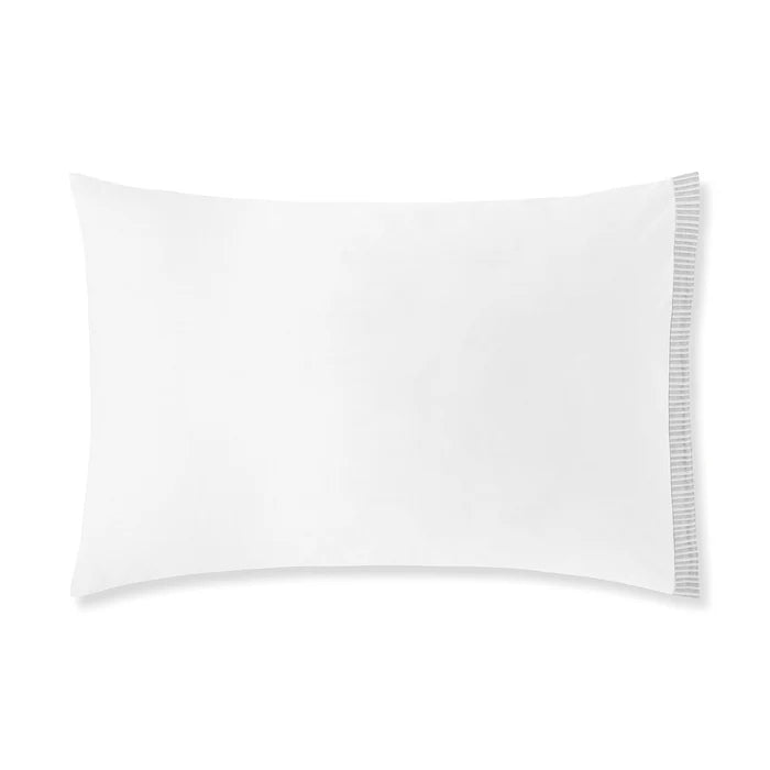 Luna 400TC cotton percale pillowcase pair with border detail