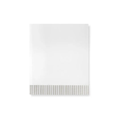 Luna 400TC cotton percale flat sheet with elegant hem border
