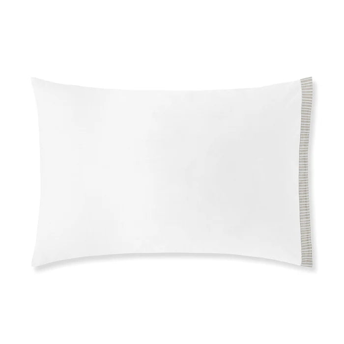 Luna 400TC cotton percale pillowcase pair with border detail