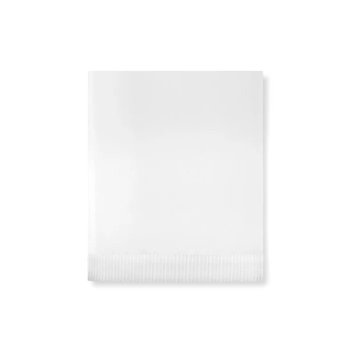 Luna 400TC cotton percale flat sheet with elegant hem border